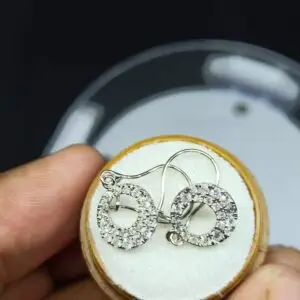 Anting Berlian Emas Putih 6,7 Karat | White Gold Diamond Circle Earrings