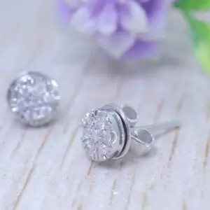 Anting Berlian 6,7 Karat Emas Putih | White Gold Diamond Earrings 6.7 Ct